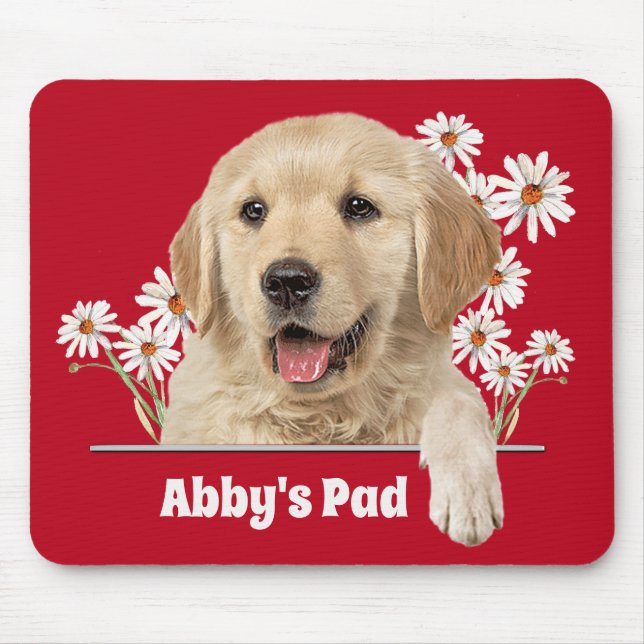 Golden Retriever und Daisies Mouse Pad Mousepad (Vorne)