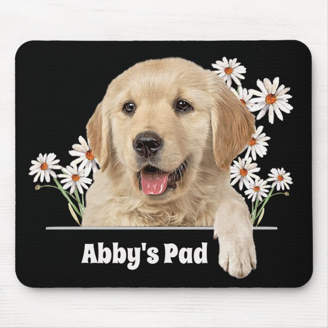 Golden Retriever und Daisies Mouse Pad Mousepad (Vorne)