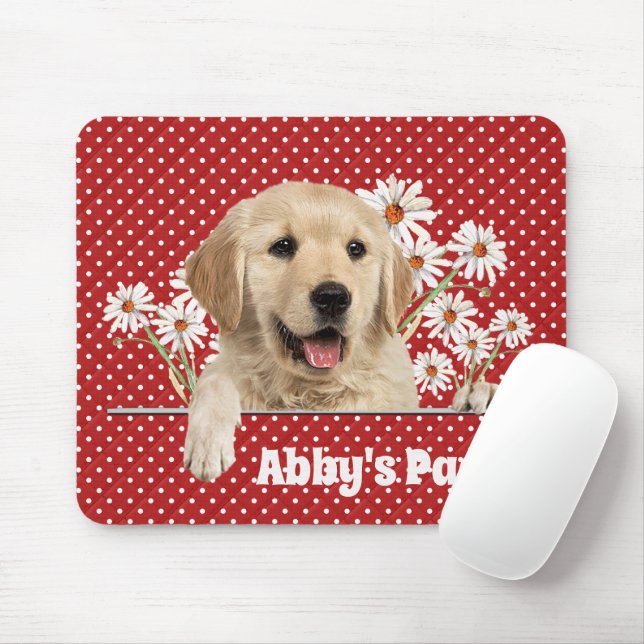Golden Retriever und Daisies Mousepad (Mit Mouse)