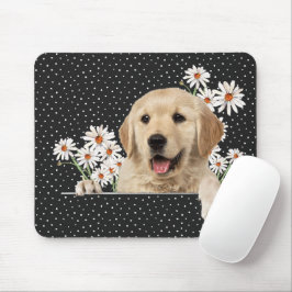 Golden Retriever und Daisies Mousepad