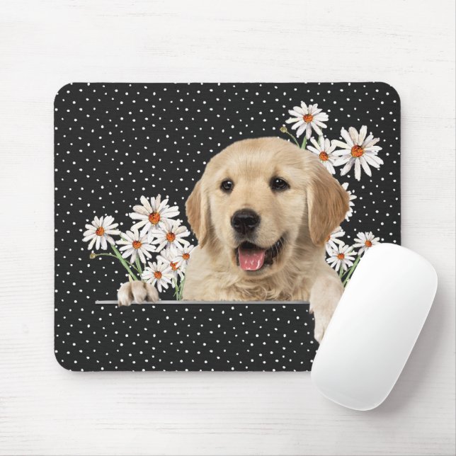 Golden Retriever und Daisies Mousepad (Mit Mouse)