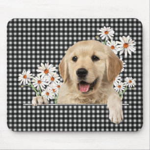 Golden Retriever und Daisies Mousepad