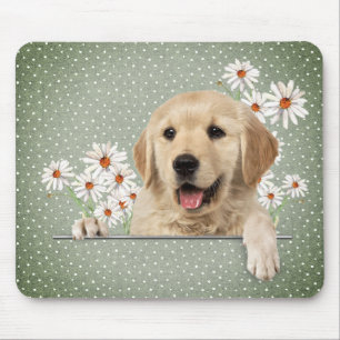 Golden Retriever und Daisies Mousepad