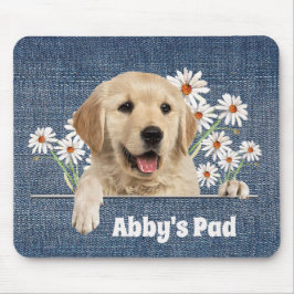 Golden Retriever und Daisies Mousepad