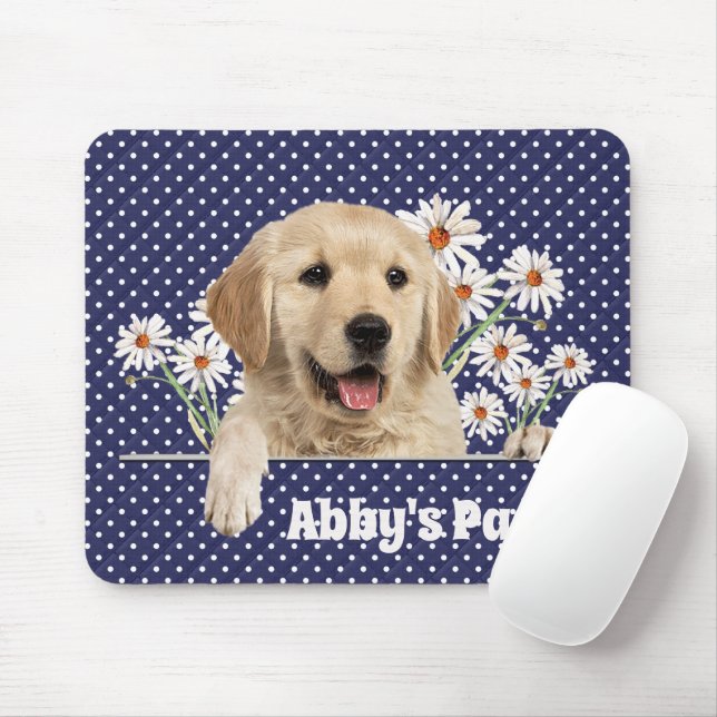 Golden Retriever und Daisies Mousepad (Mit Mouse)