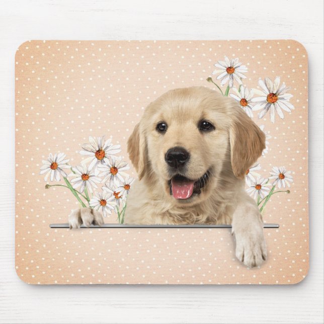 Golden Retriever und Daisies Mousepad (Vorne)