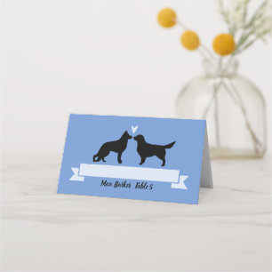 Golden Retriever und German Shepherds Wedding Platzkarte