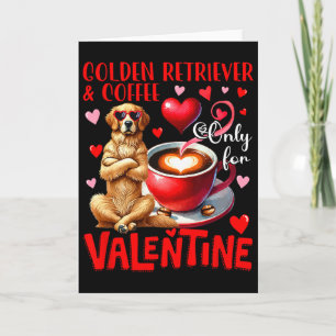 Golden Retriever und Kaffee nur für Valentins-Jok Karte
