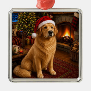 Golden Retriever Urlaub  Ornament Aus Metall