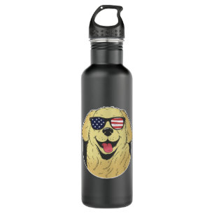 Golden Retriever - USA Flag Sonnenbrille Edelstahlflasche