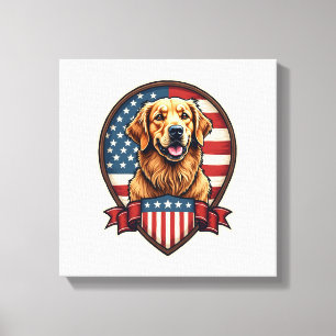 Golden Retriever USA Stolz Vintage Hund Shirt Leinwanddruck
