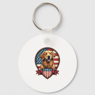 Golden Retriever USA Stolz Vintage Hund Shirt Schlüsselanhänger