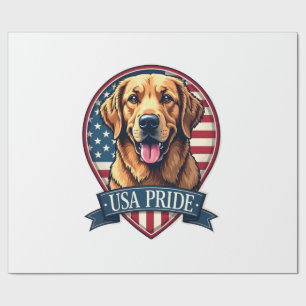 Golden Retriever USA Stolz Vintage Hund Tee 4 Geschenkpapier