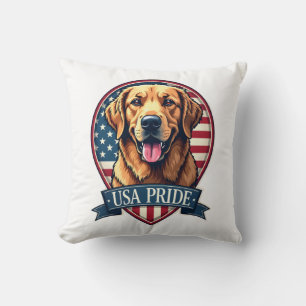 Golden Retriever USA Stolz Vintage Hund Tee 4 Kissen