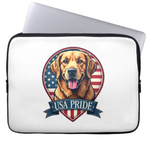 Golden Retriever USA Stolz Vintage Hund Tee 4 Laptopschutzhülle