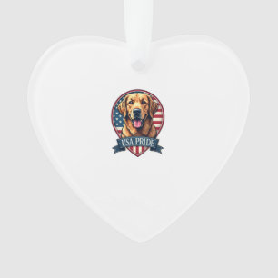 Golden Retriever USA Stolz Vintage Hund Tee 4 Ornament