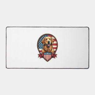 Golden Retriever USA Stolz Vintage Hund Tee Schreibtischunterlage
