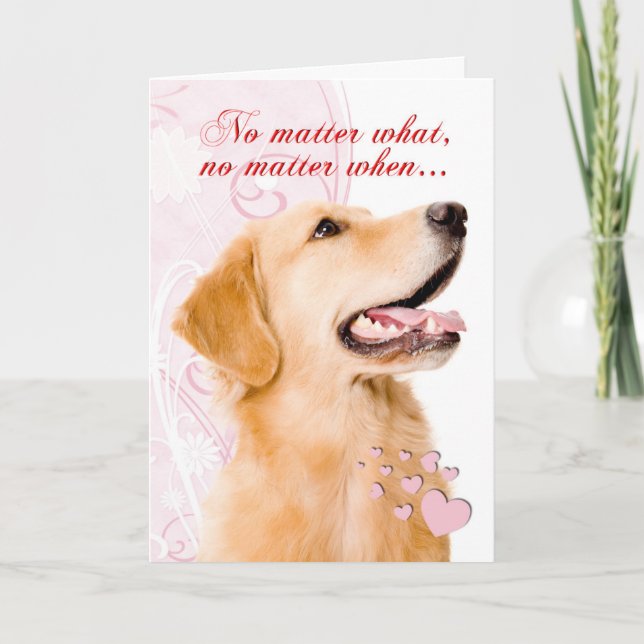Golden Retriever Valentine Feiertagskarte (Vorderseite)