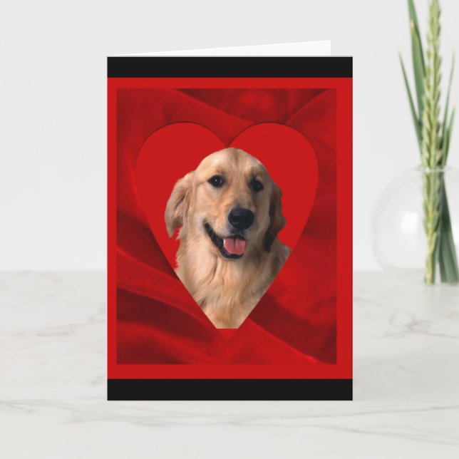 Golden Retriever Valentine Feiertagskarte (Vorderseite)
