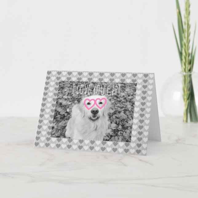 Golden Retriever VALENTINE Grußkarte Feiertagskarte (Vorderseite)