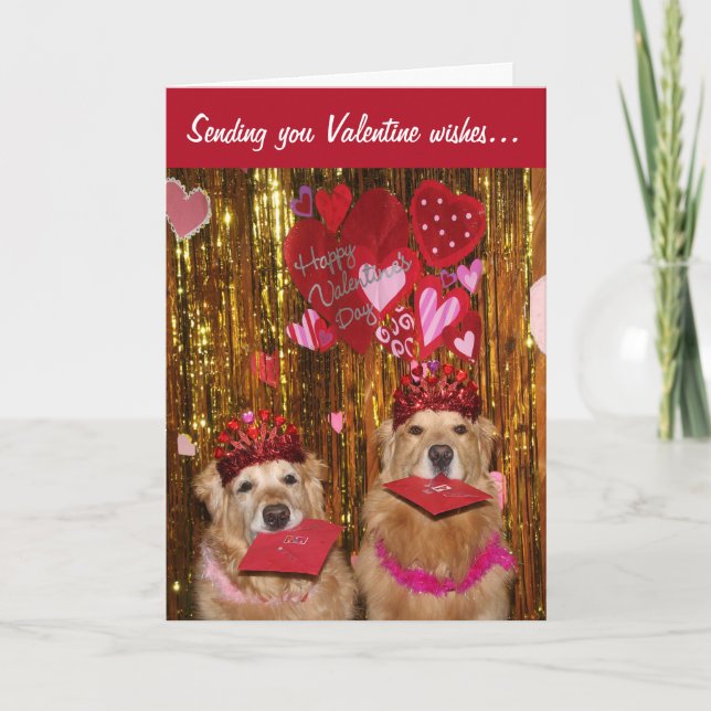 Golden Retriever Valentine Karte (Vorderseite)