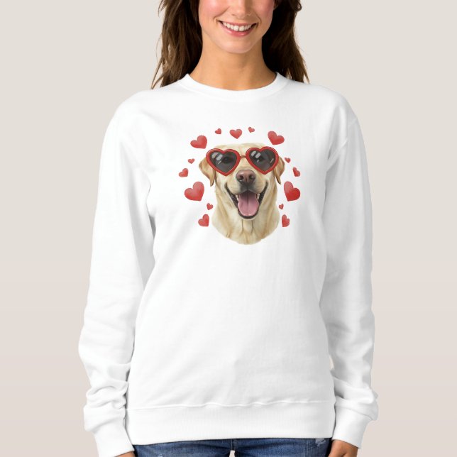 Golden Retriever Valentine Oil Painting Dog Portra Sweatshirt (Vorderseite)
