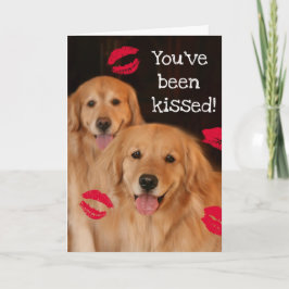 Golden Retriever Valentine's Day Kisses Feiertagskarte