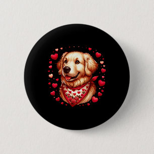 Golden Retriever Valentinsherzen Hund Button