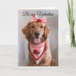 Golden Retriever Valentinstag-Grußkarte Dankeskarte