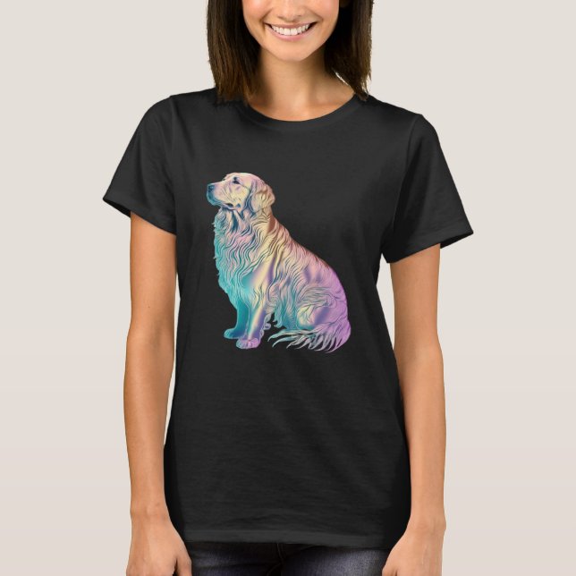 Golden Retriever Vaporwave Retrowave Aesthetic  2 T-Shirt (Vorderseite)