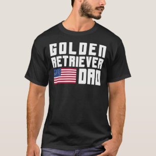 Golden Retriever Vater American Flag T-Shirt