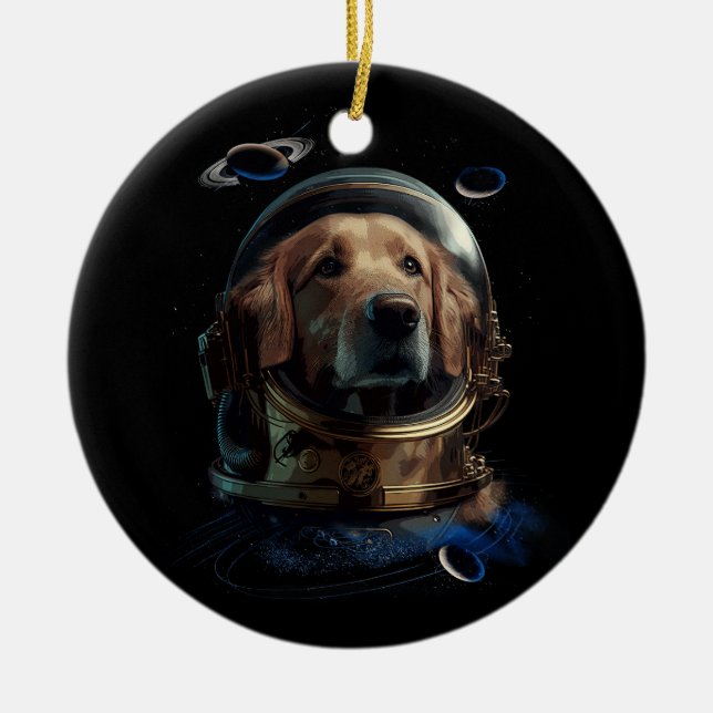 Golden Retriever Vater Astronaut Helmet Dog Astron Keramik Ornament (Vorne)