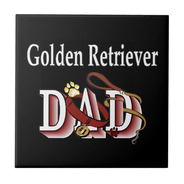 Golden Retriever Vater Fliese (Vorderseite)