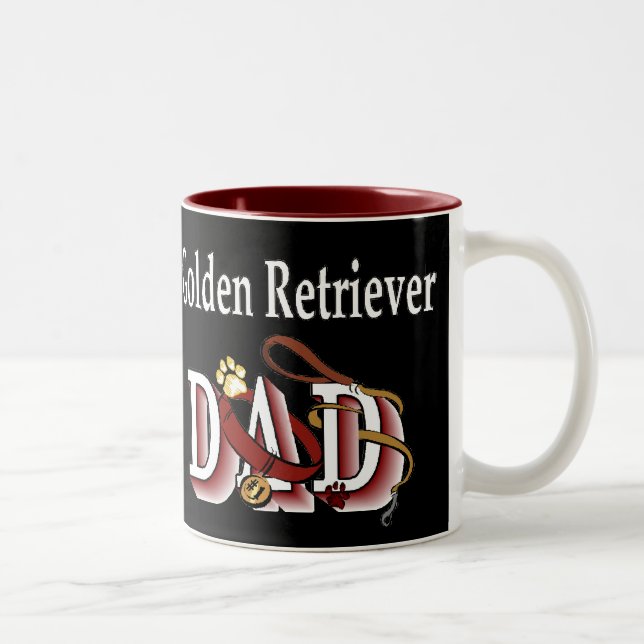 Golden Retriever Vater Geschenke Zweifarbige Tasse (Rechts)