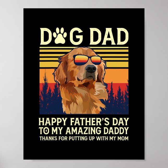 Golden Retriever Vater Glücklicher Vatertag zu mei Poster (Vorne)