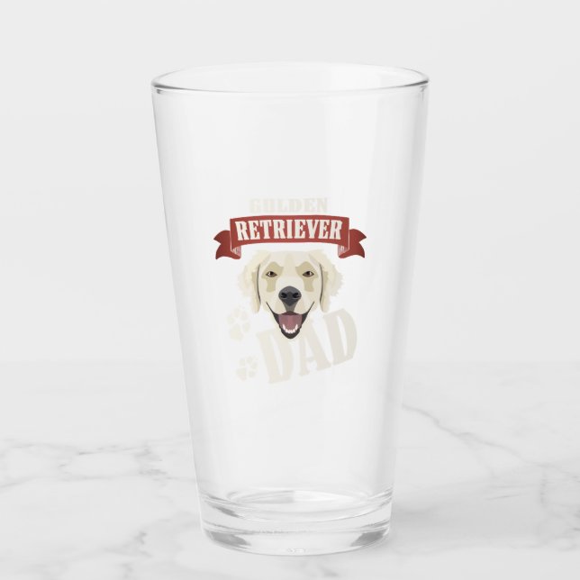 Golden Retriever Vater, Hund Vater Glas (Vorderseite)