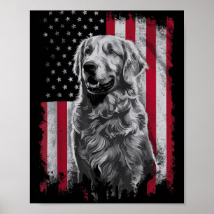 Golden Retriever Vater Mutter Amerika 4. Juli Poster