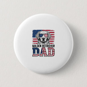 Golden Retriever Vater Patriotisches Vintage-Hunde Button