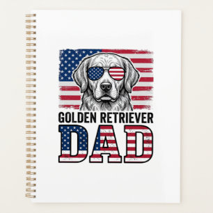 Golden Retriever Vater Patriotisches Vintage-Hunde Planer