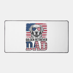 Golden Retriever Vater Patriotisches Vintage-Hunde Schreibtischunterlage