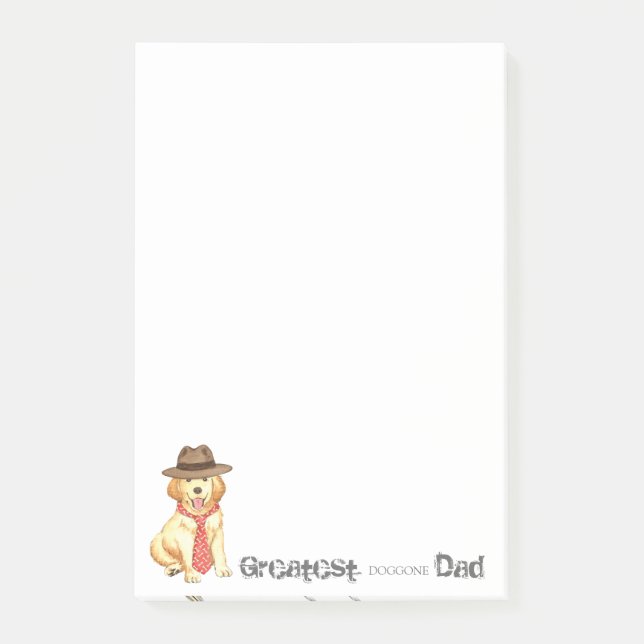 Golden Retriever Vater Post-it Klebezettel (Vorderseite)