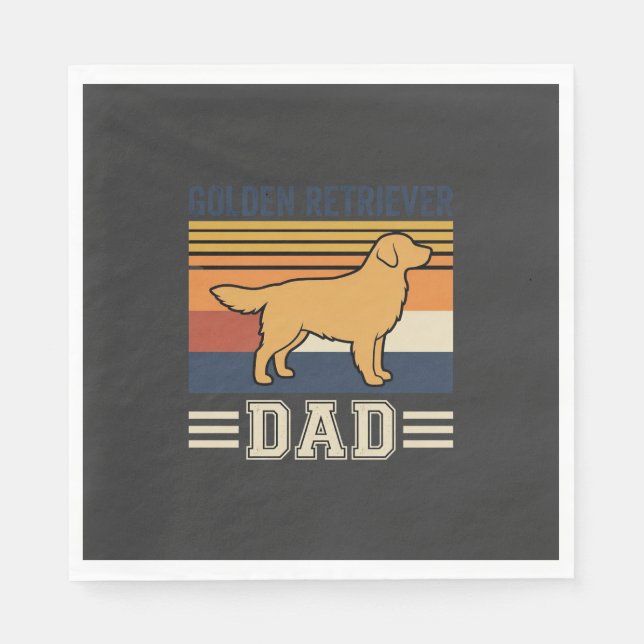 Golden Retriever Vater Retro Hund Serviette (Vorderseite)