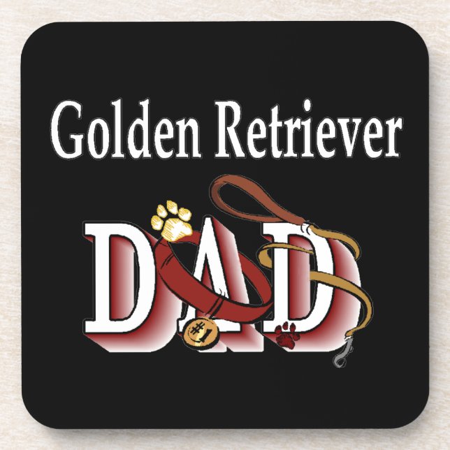 Golden Retriever Vater Untersetzer (Vorderseite)