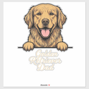 Golden Retriever Vater Vintage Gravur Aufkleber
