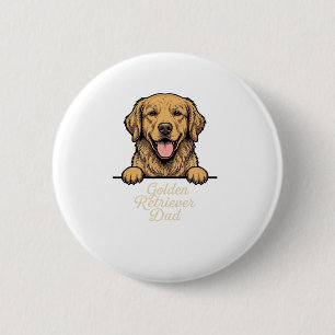 Golden Retriever Vater Vintage Gravur Button