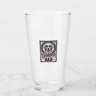 Golden Retriever Vater Vintage Gravur Design_1 Glas