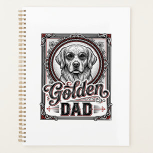 Golden Retriever Vater Vintage Gravur Design_1 Planer