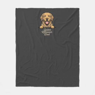 Golden Retriever Vater Vintage Gravur Fleecedecke