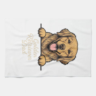 Golden Retriever Vater Vintage Gravur Geschirrtuch