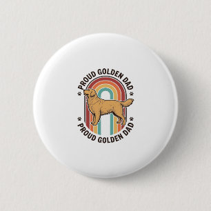 Golden Retriever Vater Vintage Gravur Hunde Liebha Button